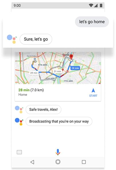 Phone screen displaying Google Assistant feature on android one