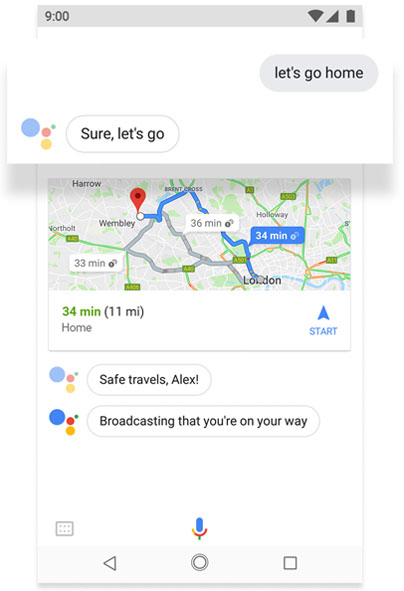 Phone screen displaying Google Assistant feature on android one
