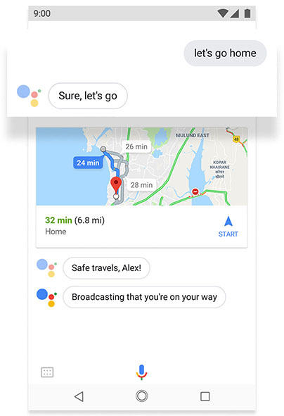 Phone screen displaying Google Assistant feature on android one